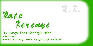 mate kerenyi business card